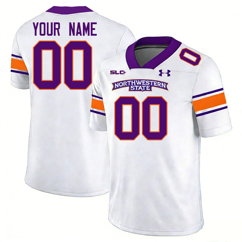 Custom Northwestern State Demons Name And Number Football Jerseys-White